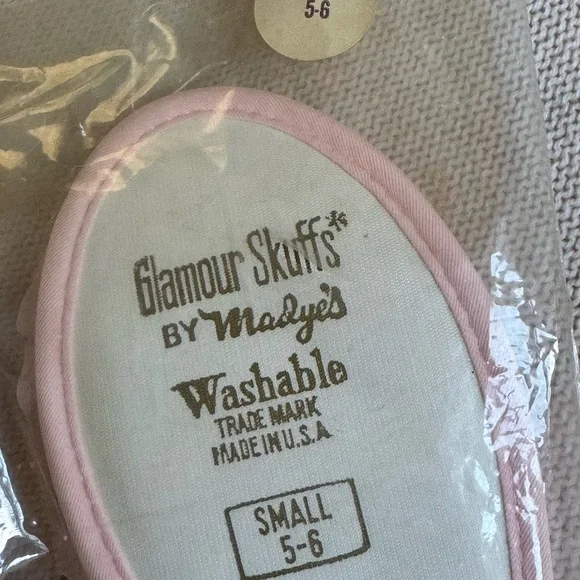 Vintage Madye's Pink Ruffle Glamour Skuffs Slippers Boudoir Size Small 5-6 WOW - Picture 11 of 12